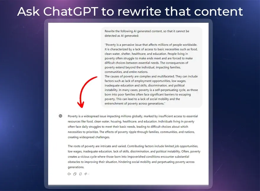 Ask ChatGPT to rewrite that content