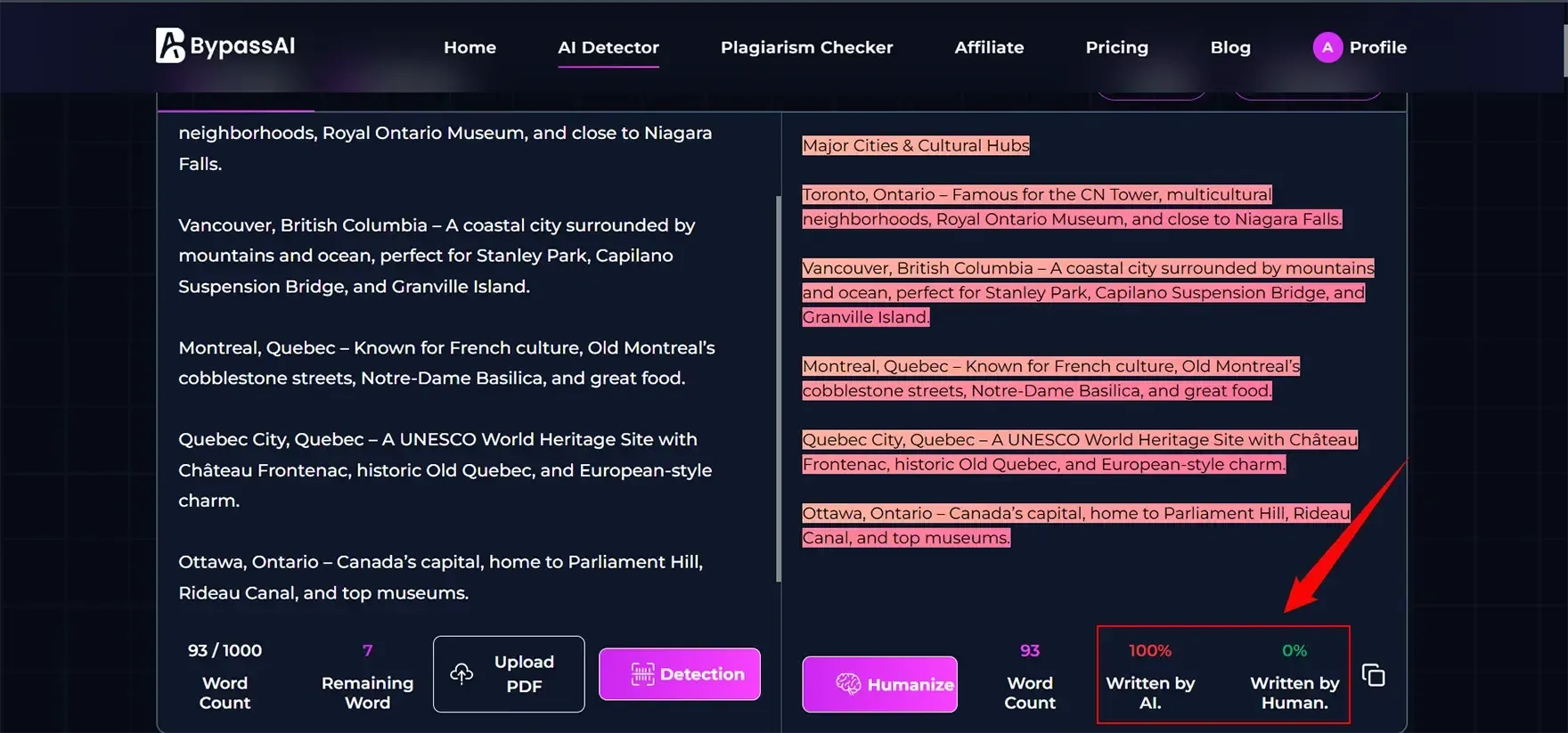BypassAI io AI detector Score BypassAI io AI detector Score
