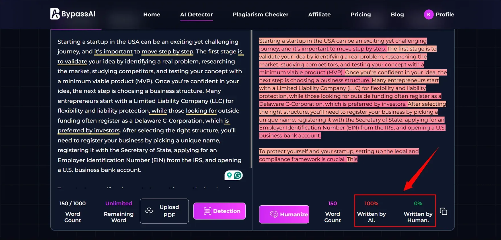 BypassAI io AI detector