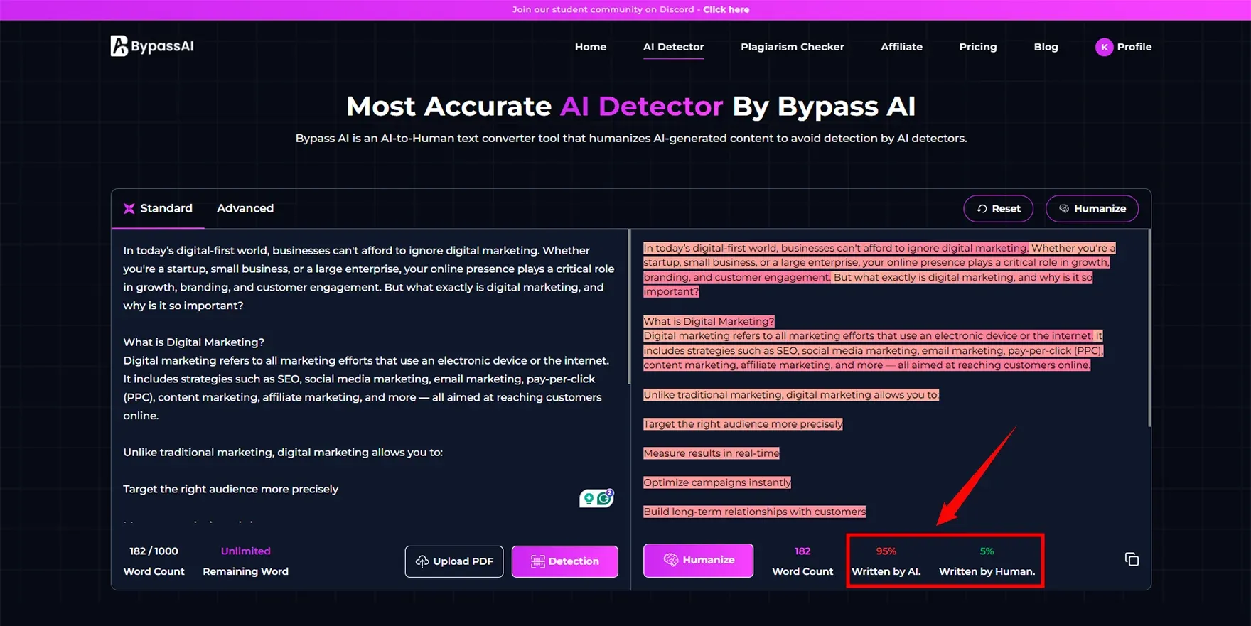 Bypassai io in check AI Blog Post Content