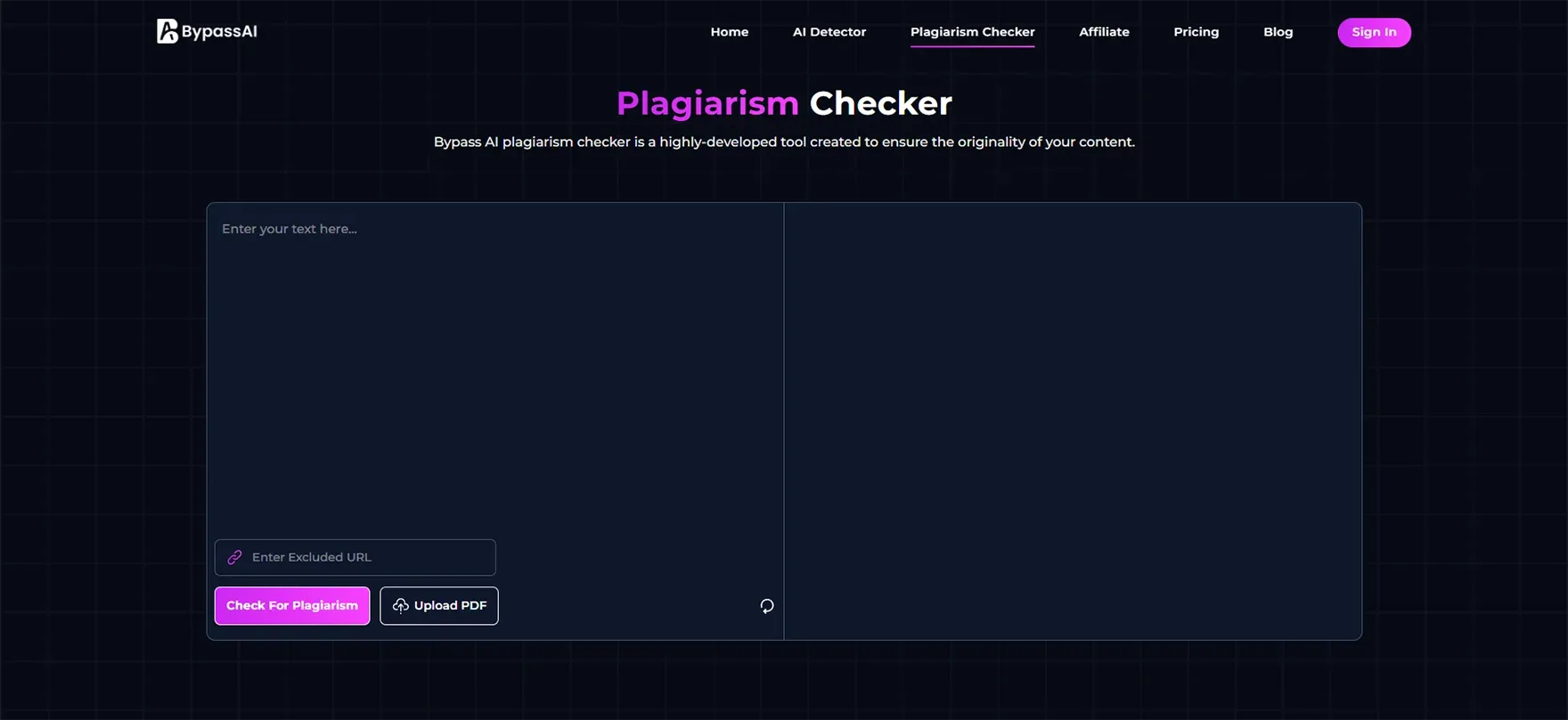 Bypassai io plagiarism Checker.webp