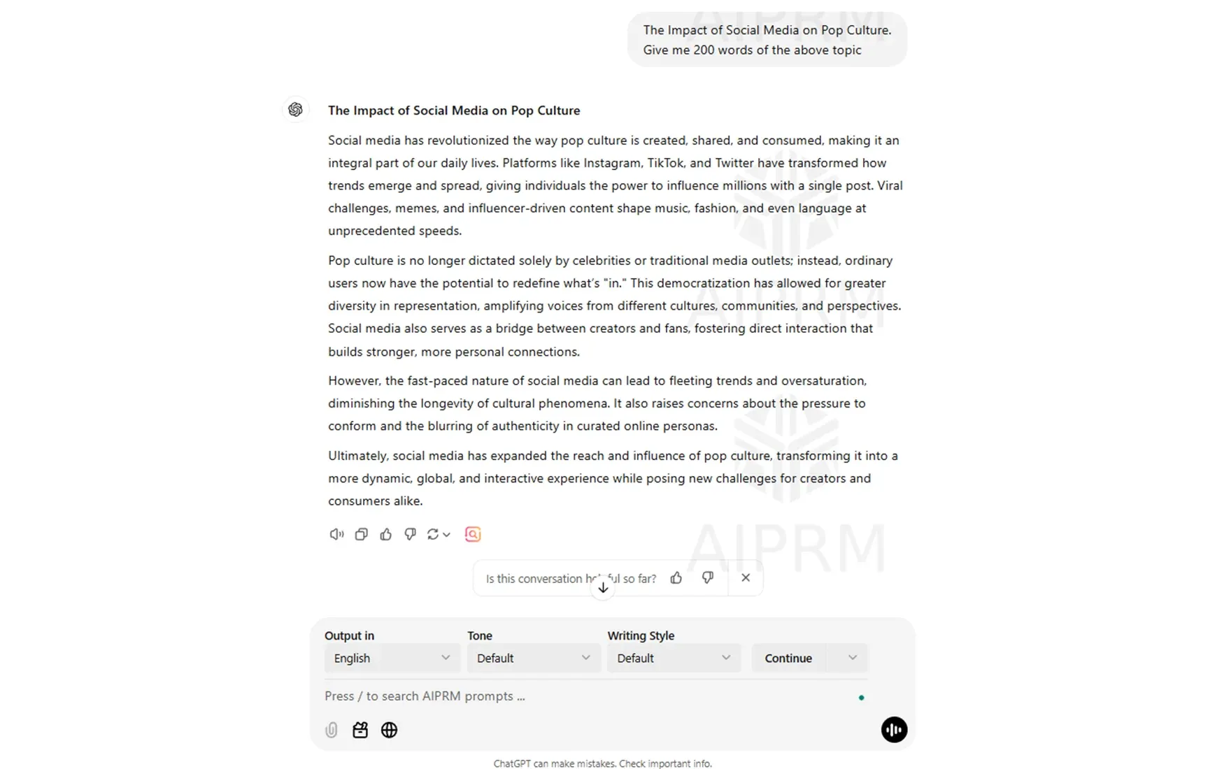 ChatGPT paragraphs