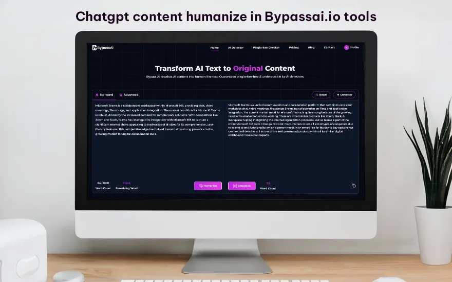 Chatgpt content humanize in Bypassai.io tools.webp