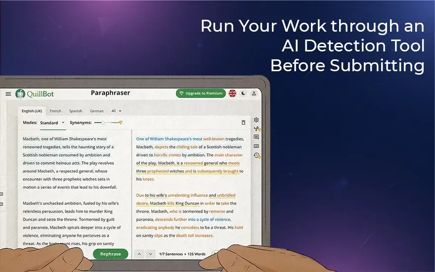 Check your work in an AI detection tool before turning it in