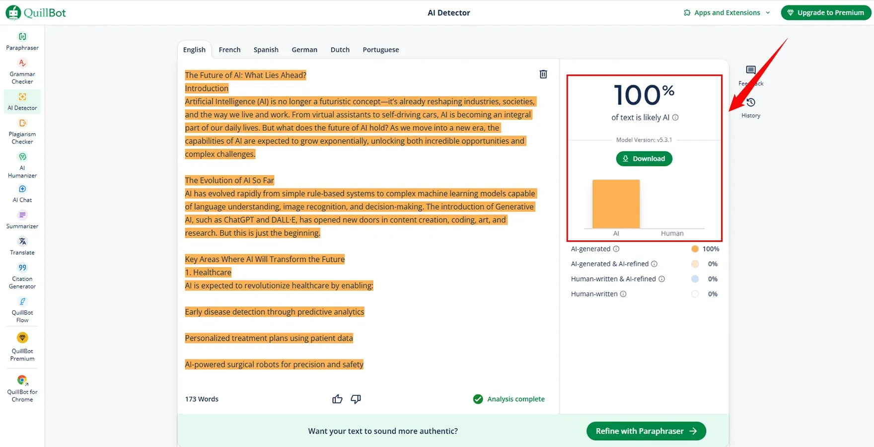 Checked AI Content