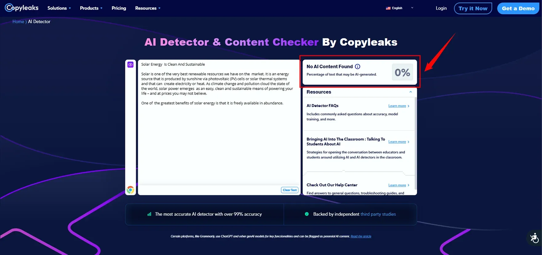 Checked Humanize Content in Copyleaks AI detector.webp