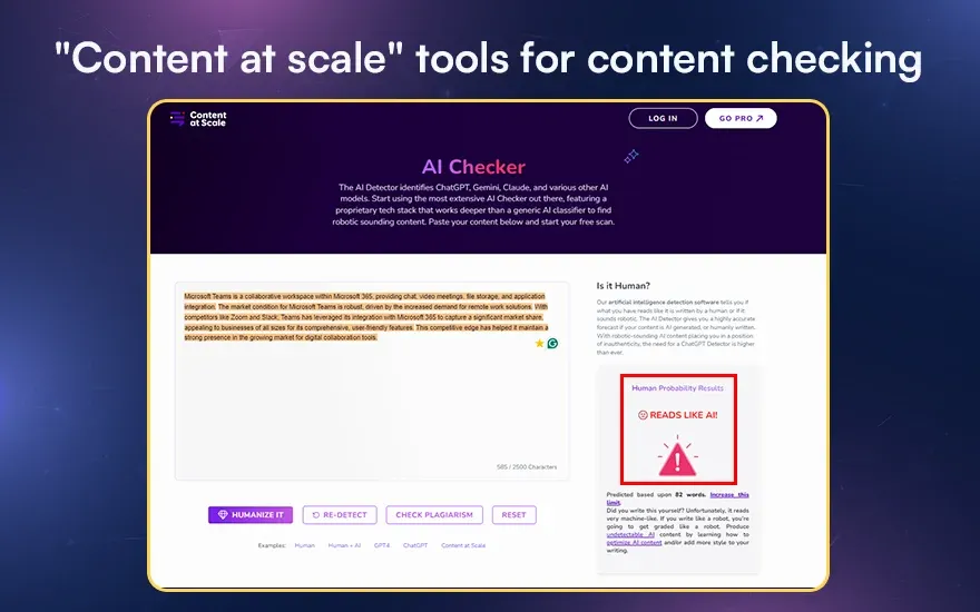 Content at scale tools for content checking