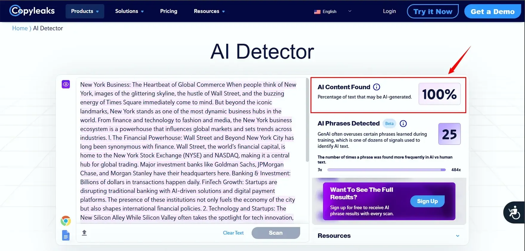 CopyLeaks AI detectors
