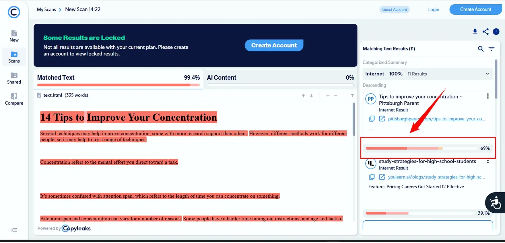 Copyleaks plagiarism checker