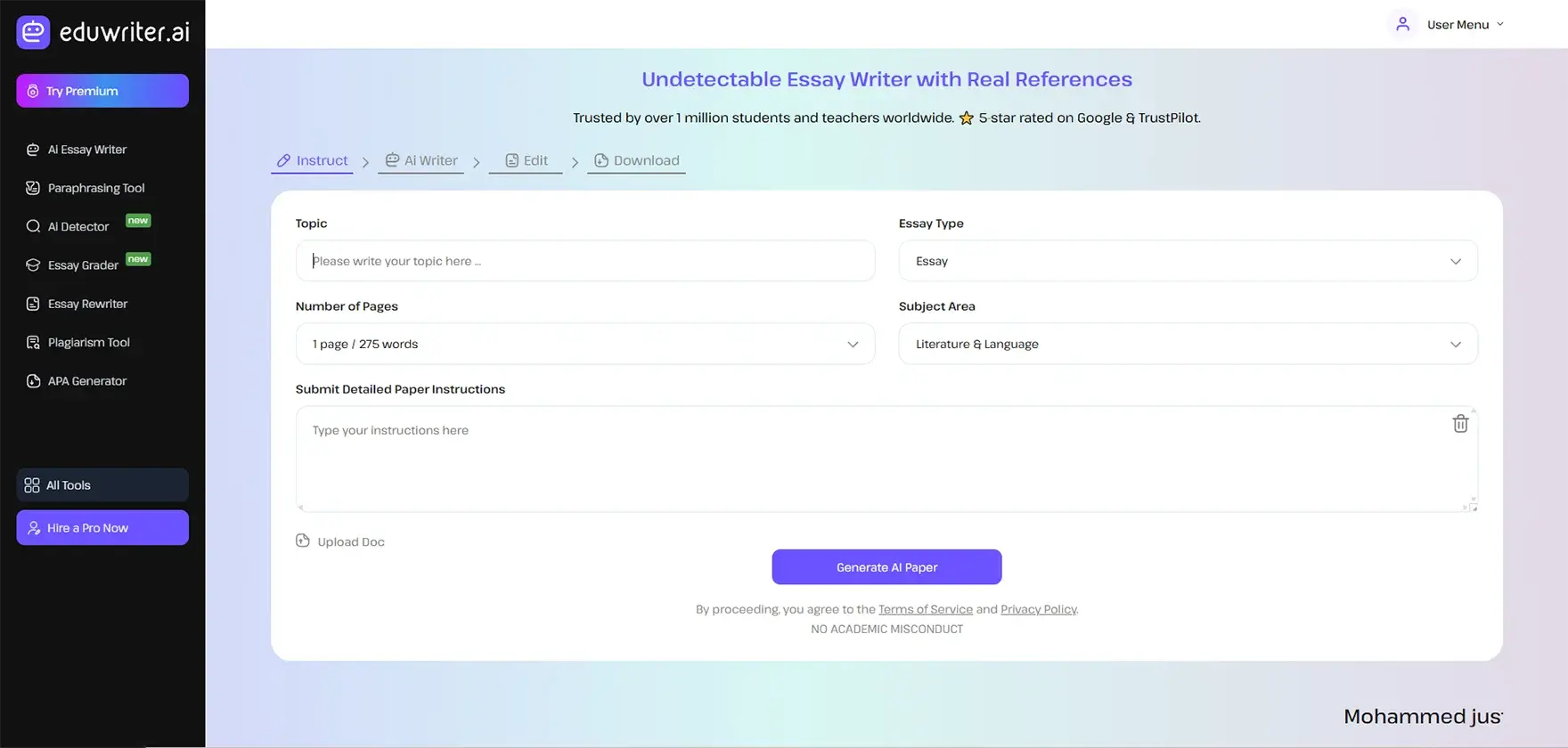 EduWriter ai