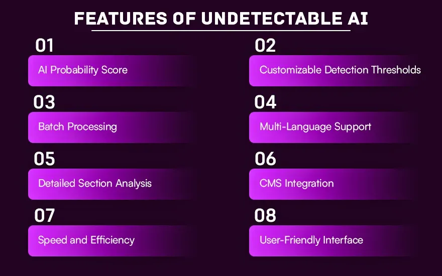 Features of Undetectable AI.webp