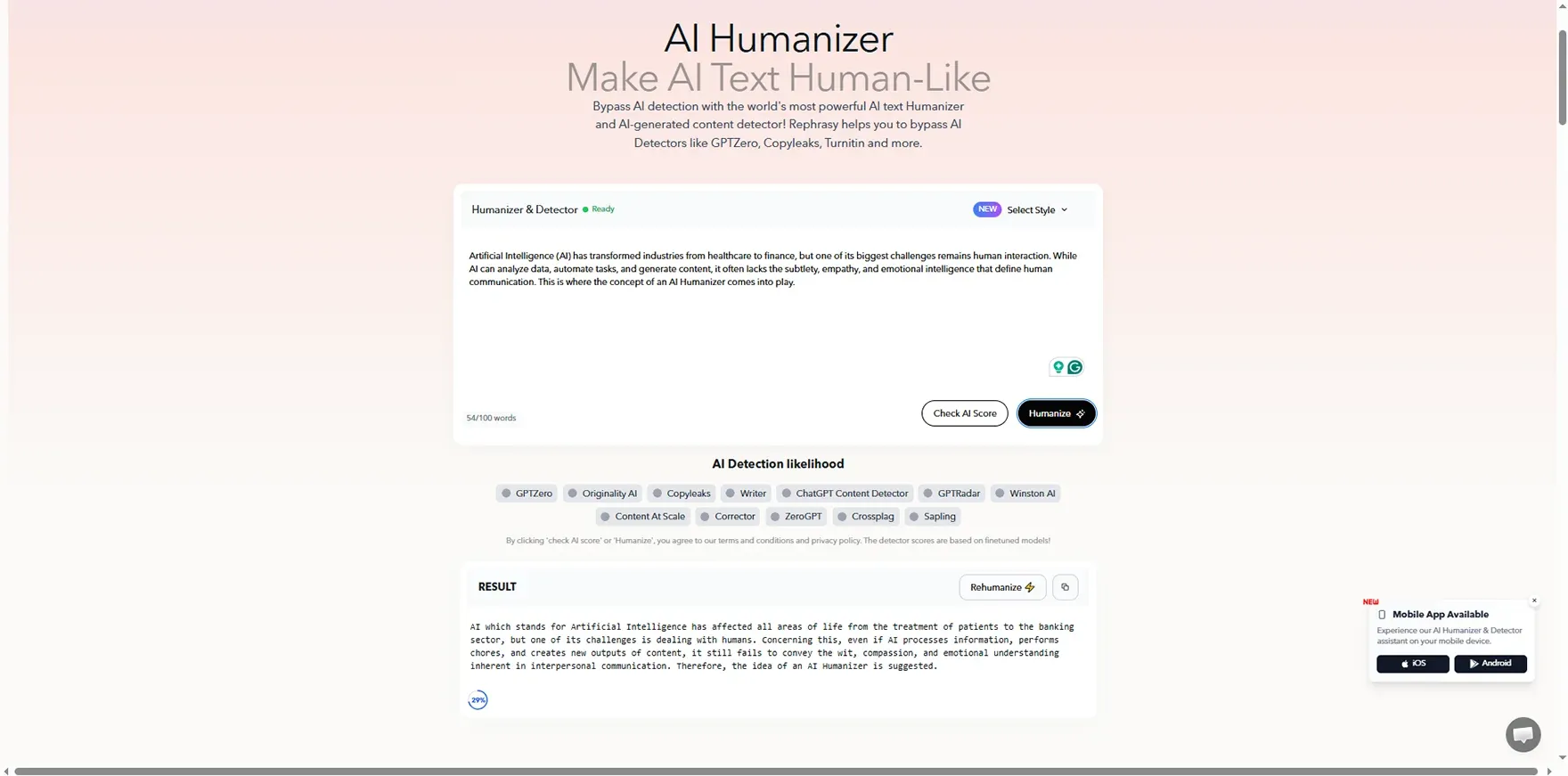 Humanize the content