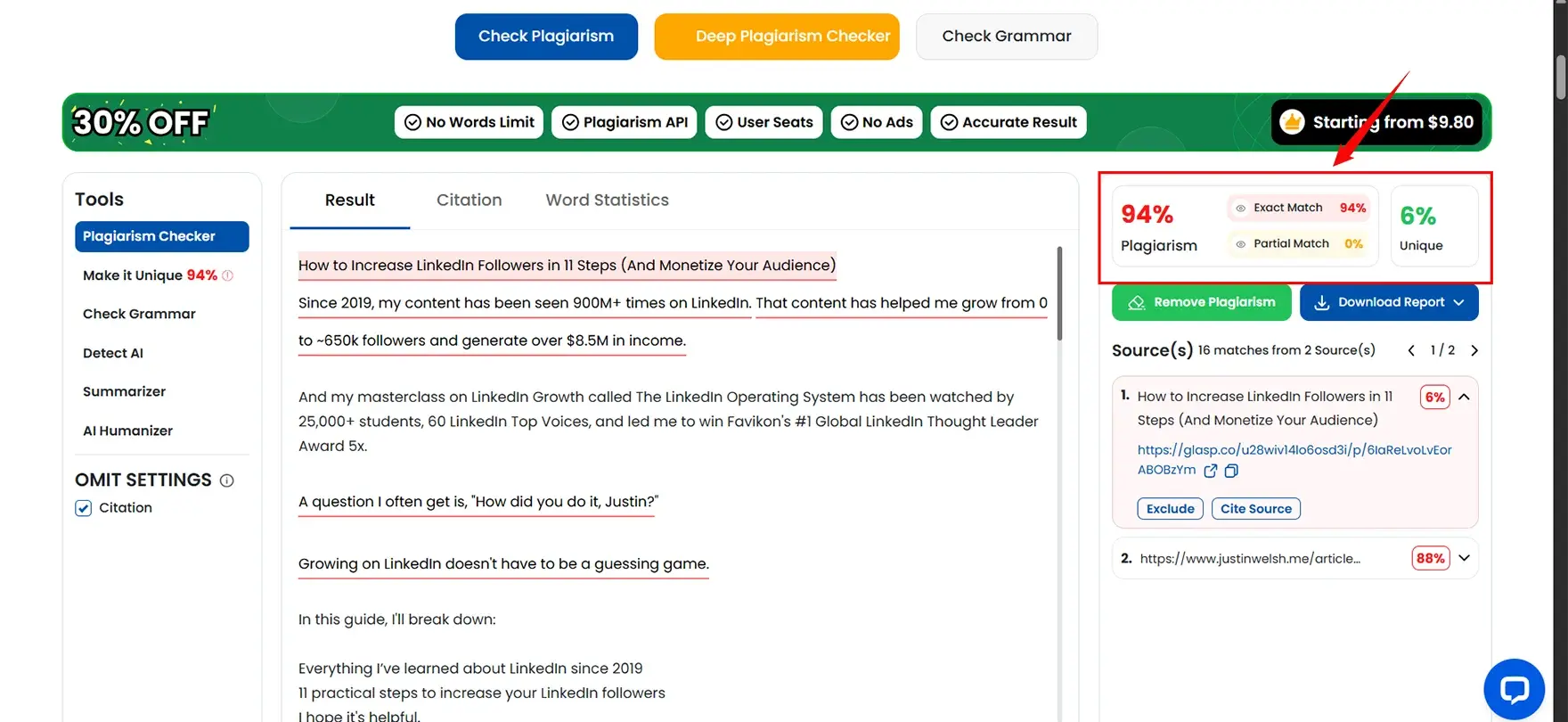 Plagiarism Checker