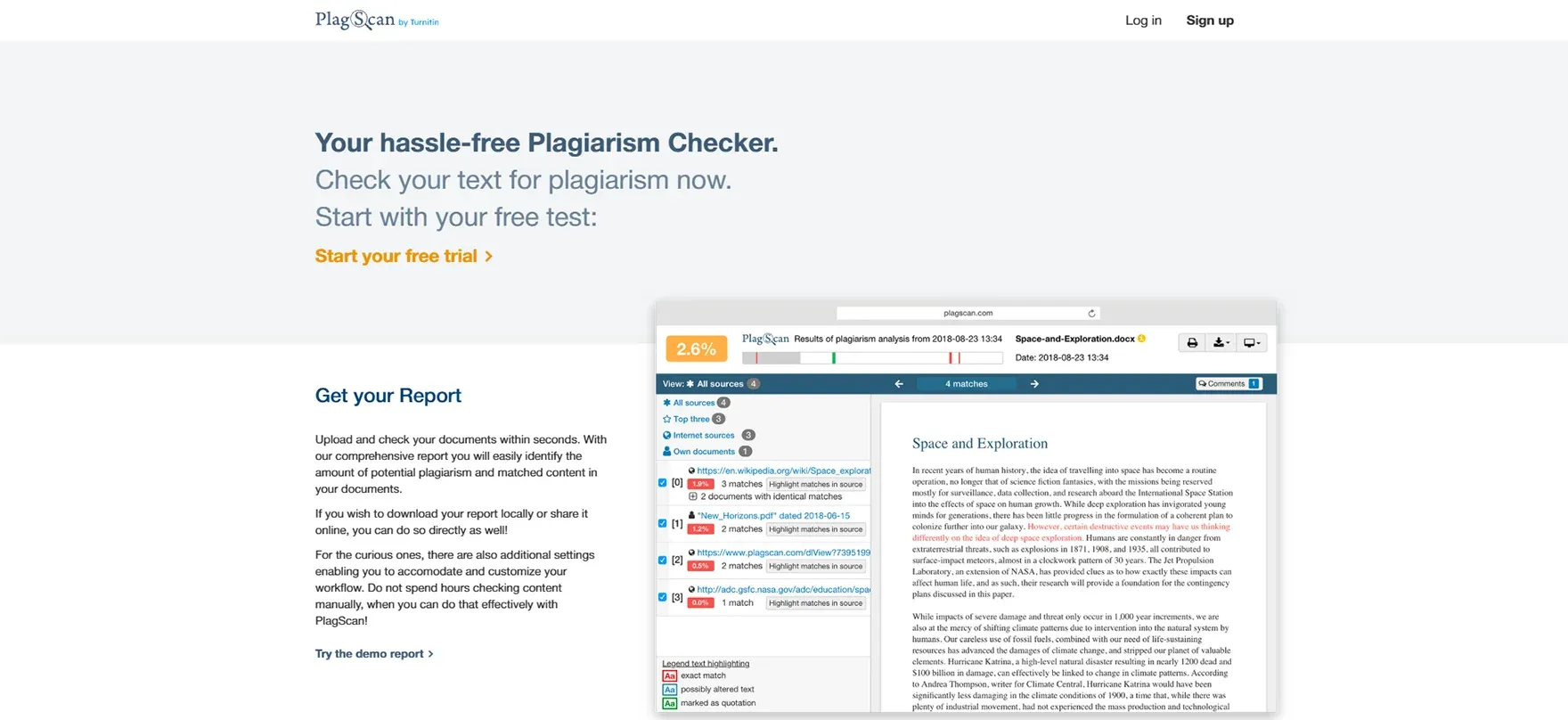 Plagscan Plagiarism checker