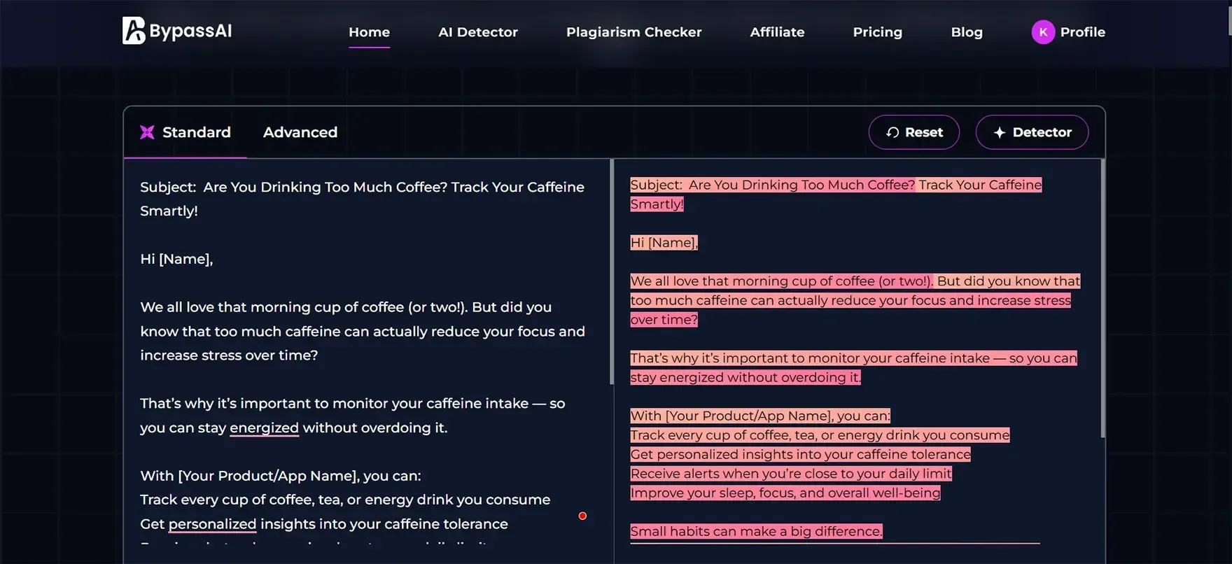 Promotional Email Detection check BYPassAI IO