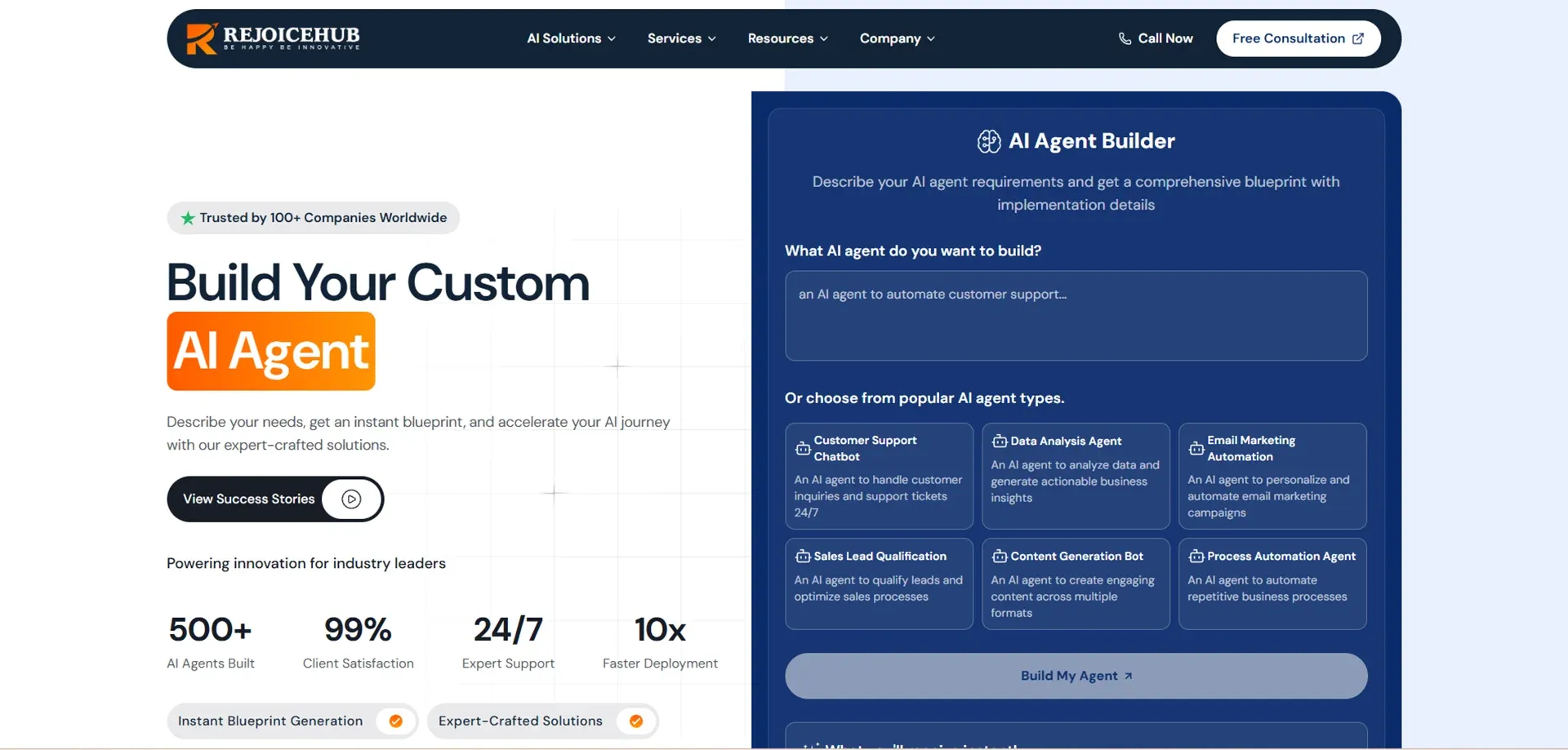 RejoiceHub AI Agent Builder.webp