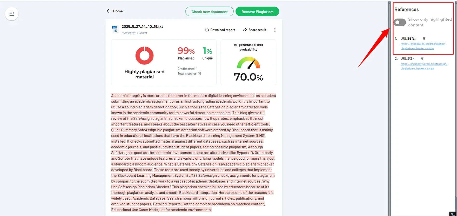 SafeAssign Plagiarism Checker Review 
