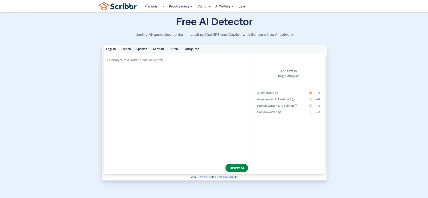 Scribbr ai detector