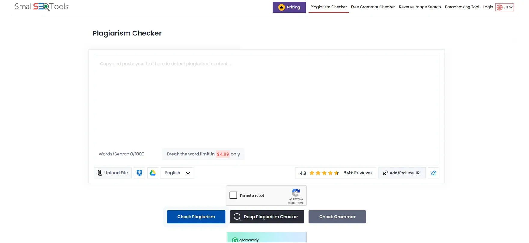 SmallSEOTools Plagiarism Checker