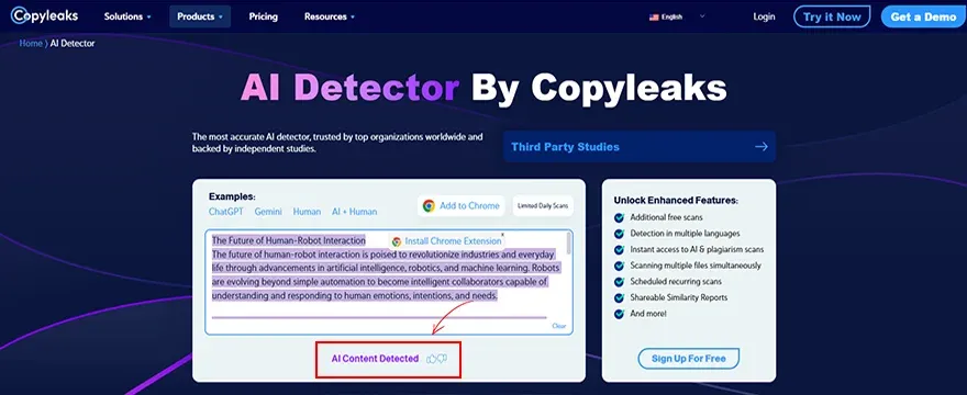 This content check-in Copyleaks AI detector tool.webp