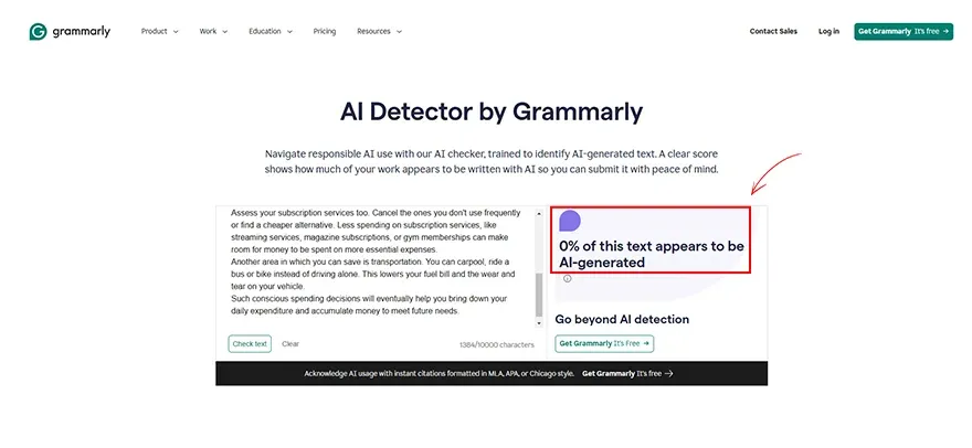 This content check-in  “Grammarly AI Detector” tools.webp