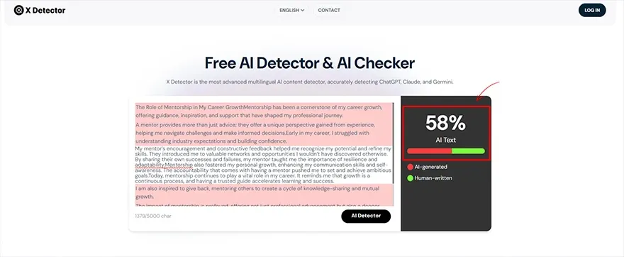 Xdetector’s AI detector” tool.webp