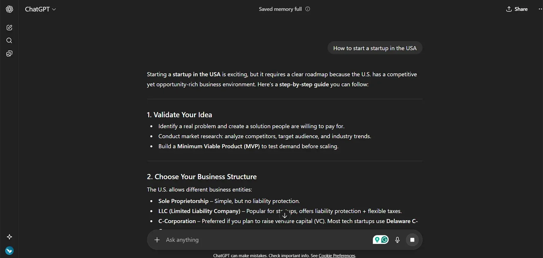 generate content from ChatGPT