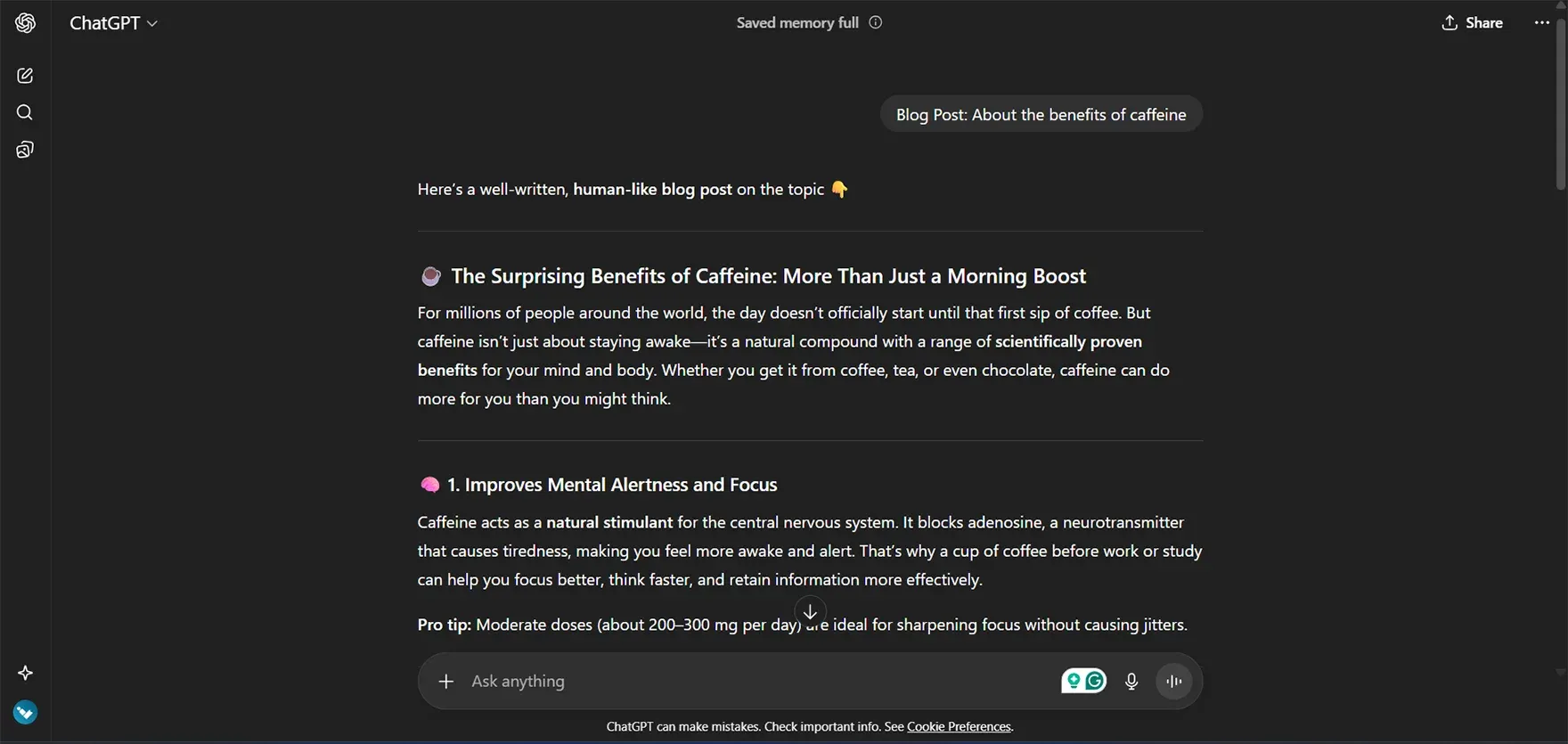 generate three pieces of content using ChatGPT