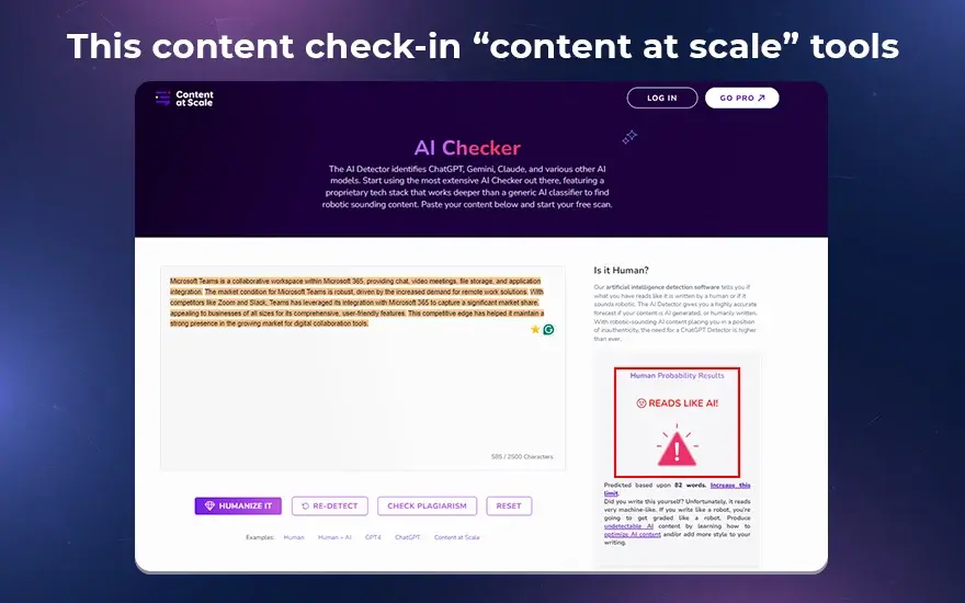 this content check content at scale  tools